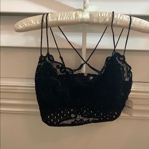 Black velvet free people bralett